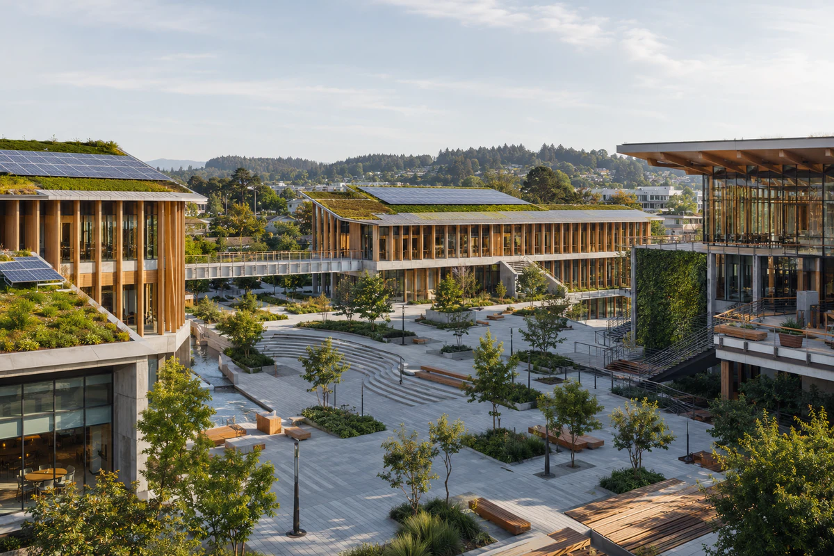Sustainable school architecture concept